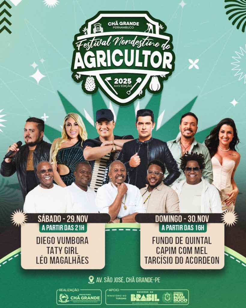 Confira a programação completa do Festival Nordestino do Agricultor, em Chã Grande
