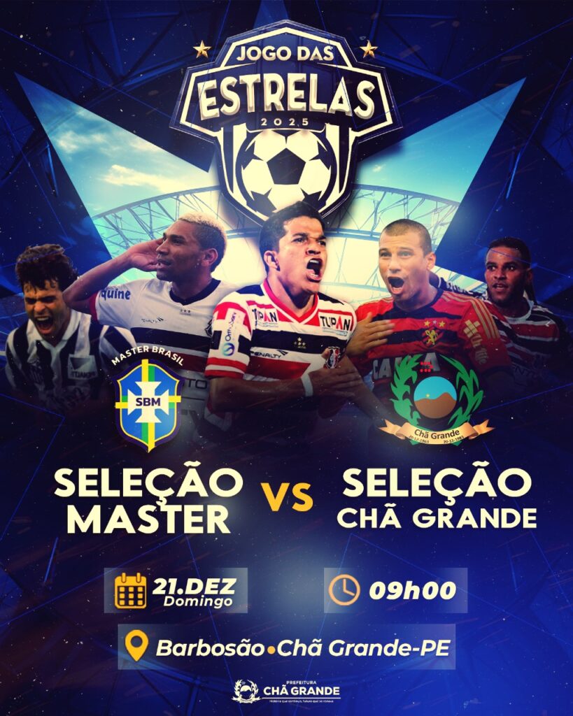 Jogos das Estrelas movimenta Chã Grande com atletas consagrados no futebol brasileiro