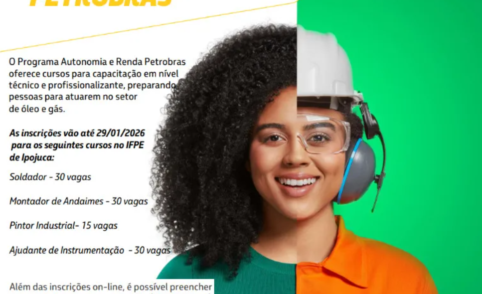 Inscrições para cursos gratuitos do Programa Autonomia e Renda Petrobras encerram nesta quinta-feira