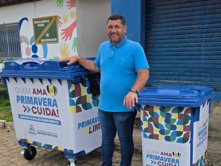 Primavera lança programa “Primavera Mais Limpa” com novos contêineres para coleta de lixo